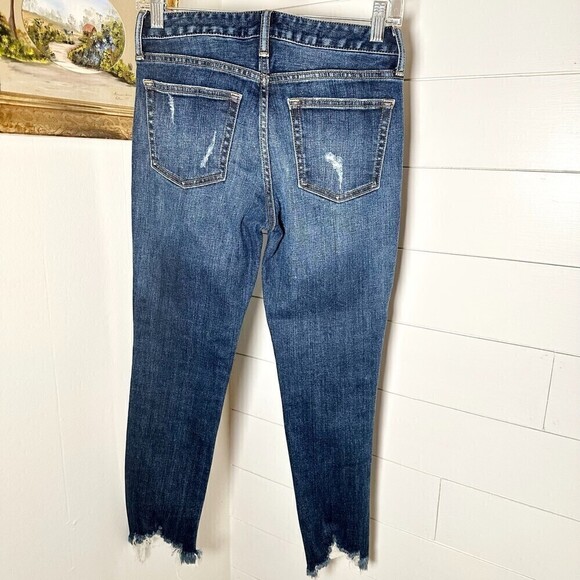Moussy JW Fringe Cropped Skinny Jeans Distressed Raw Hem Size 26 - Picture 4 of 9